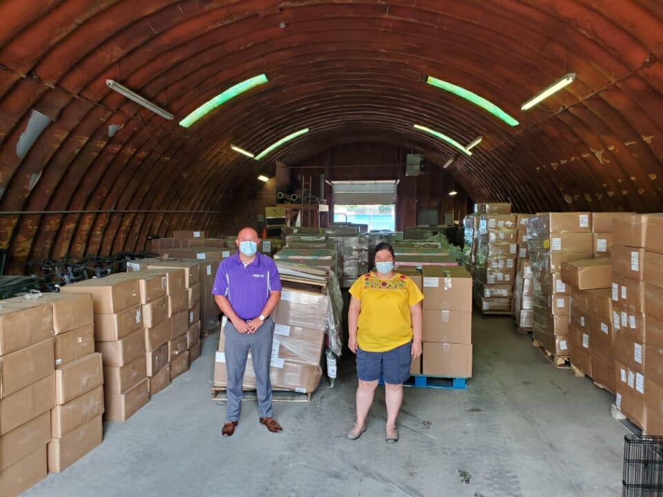 Monica Ramirez helping distribute PPE for migrant farmworkers in Ohio. 