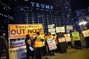 Anti-Trump Protesters Rally At Chicago Trump Tower