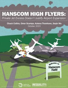 The cover of the Hanscom High Flyers report depicting polluting private jets.