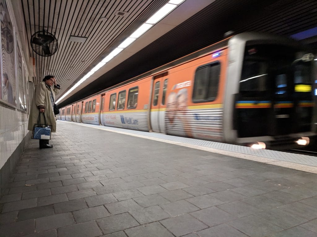 MARTA train arriving to station. Photo: S. Davis, December 2018